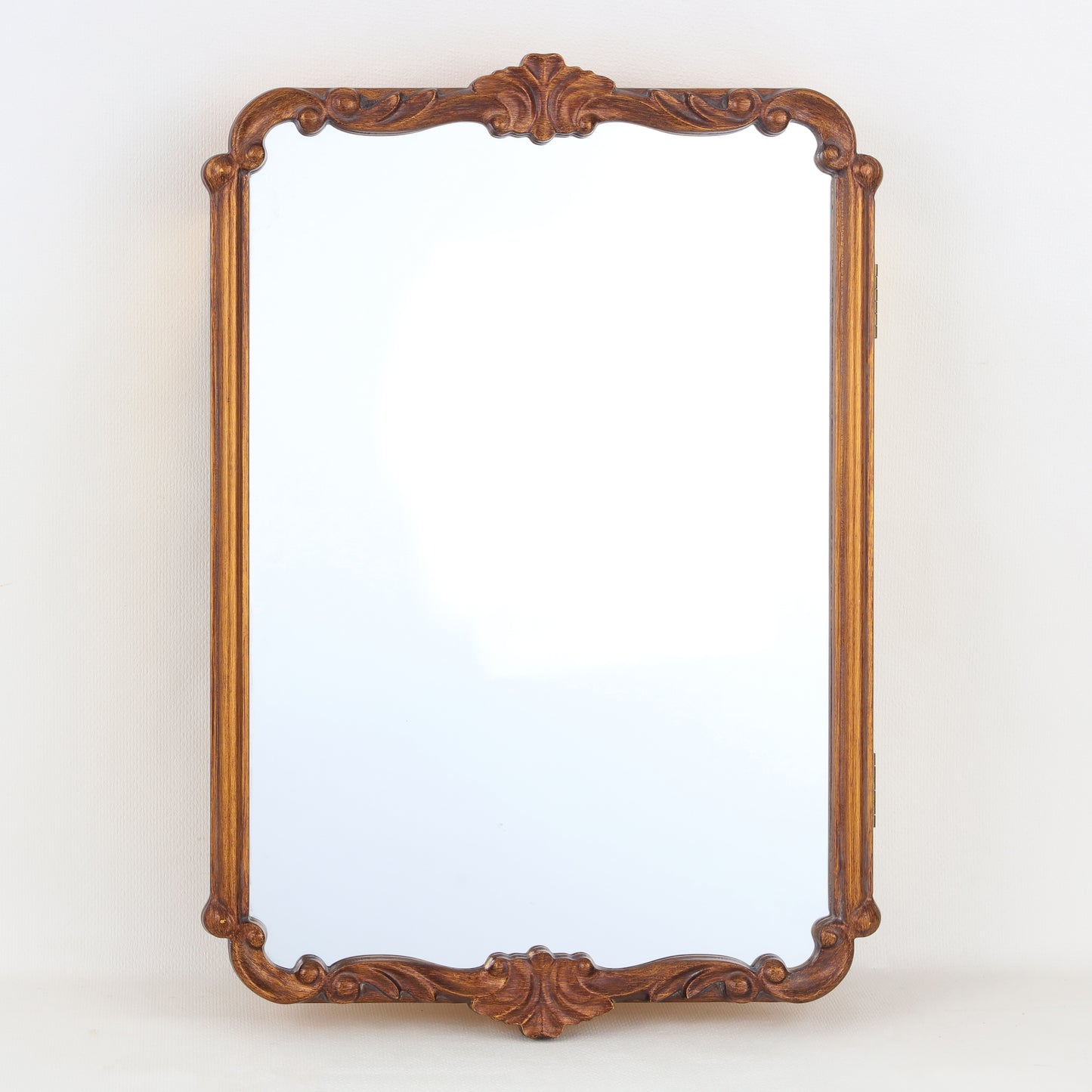 Vintage carved style cabinet mirror with gold finish