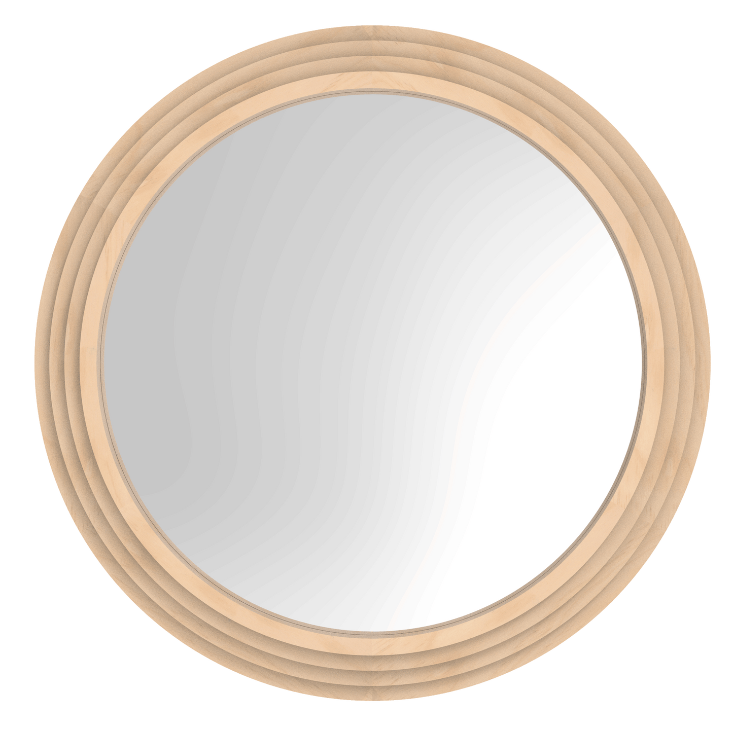 Round solid wood mirror
