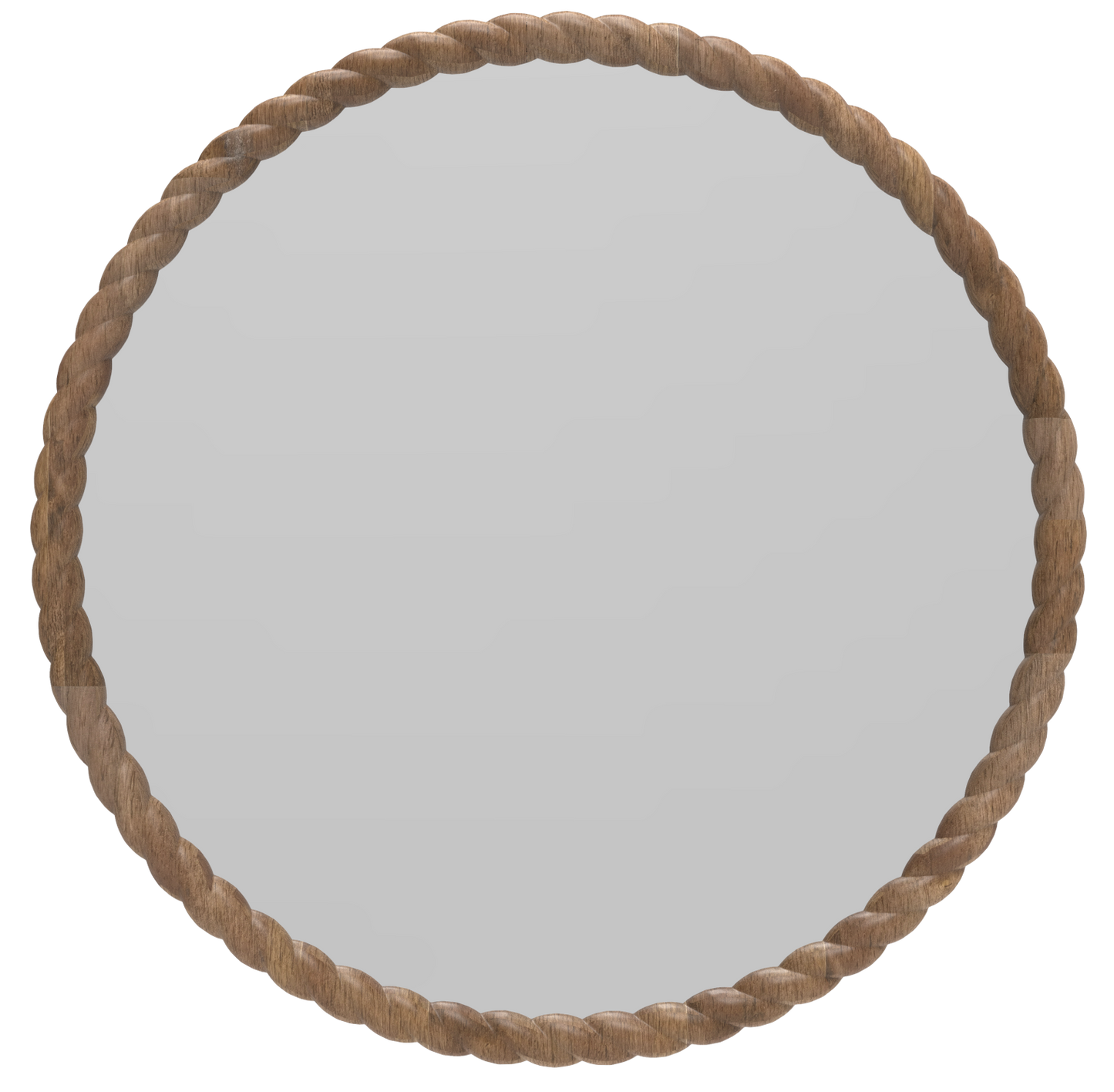 Sold wood round frame mirror with rope style