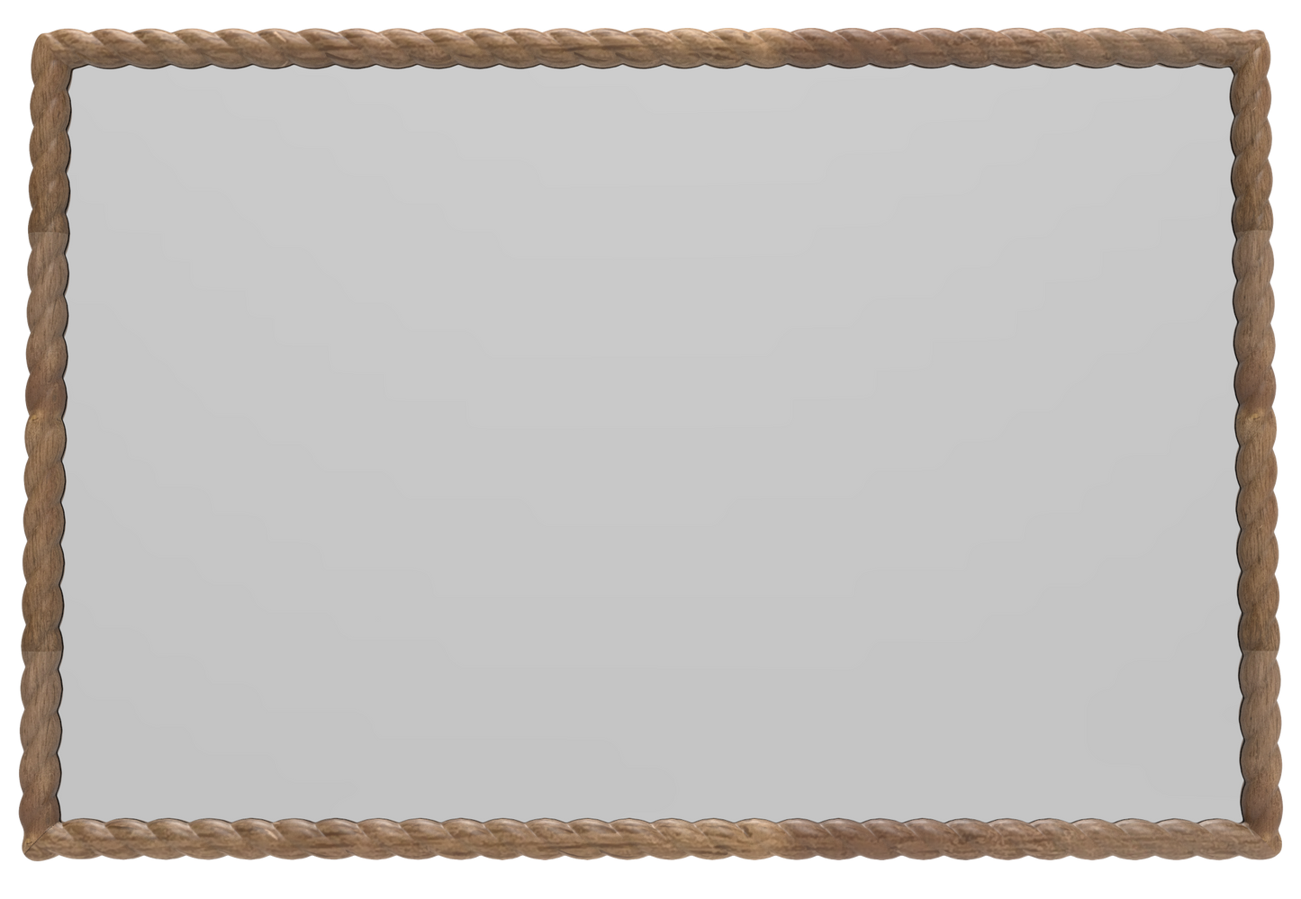 Solid wood rectangle frame mirror with rope style