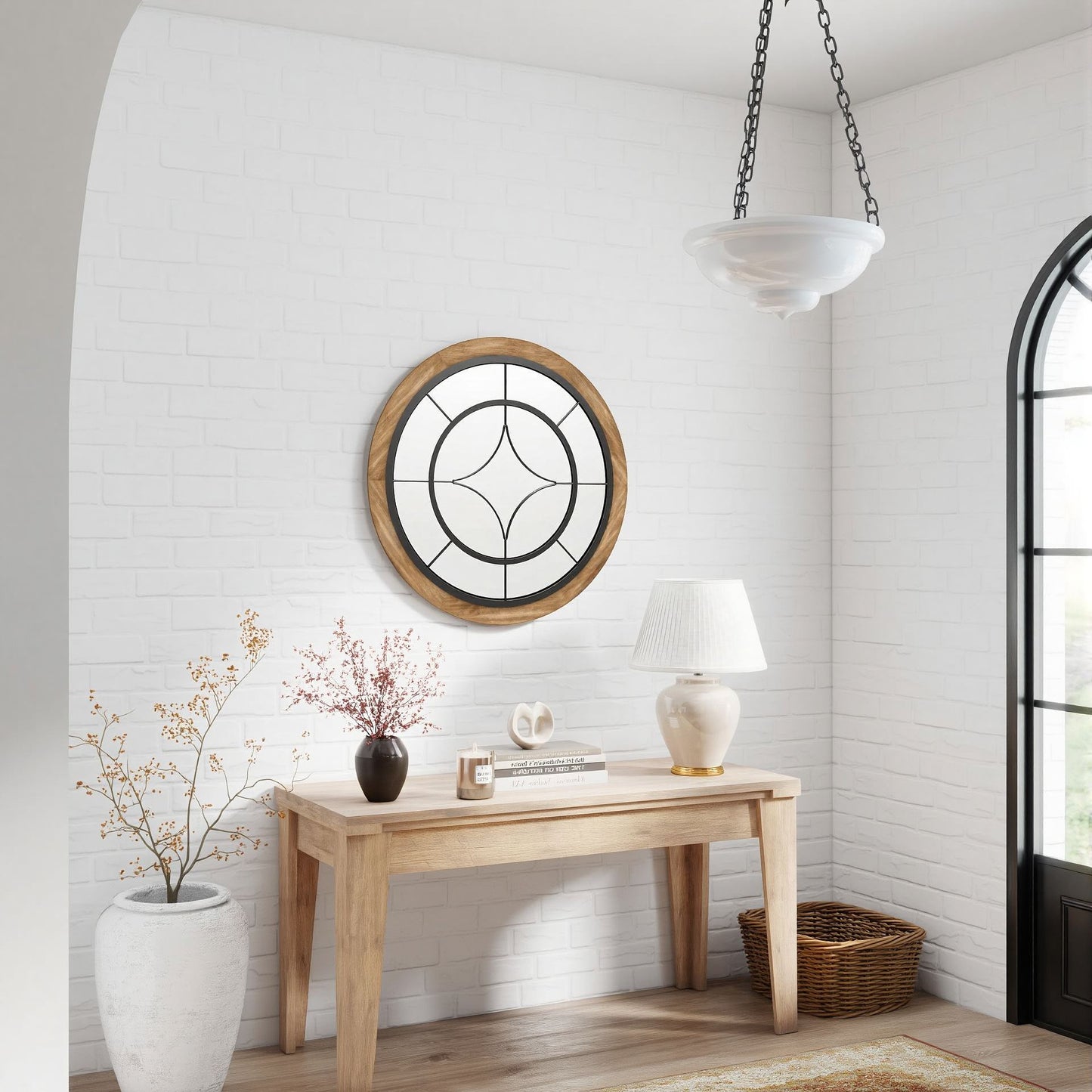 Farmhouse style wood mirror