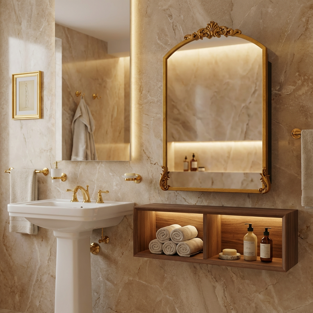 Vintage Medicine Cabinet Mirror with Arched shape