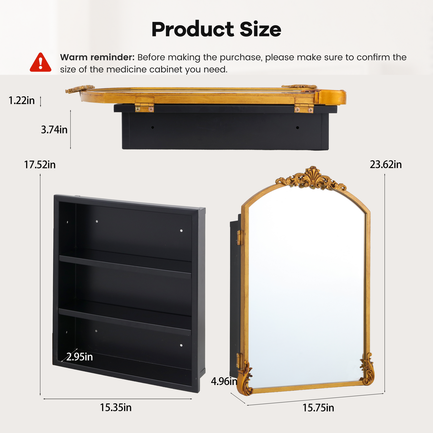 Vintage Medicine Cabinet Mirror with Arched shape