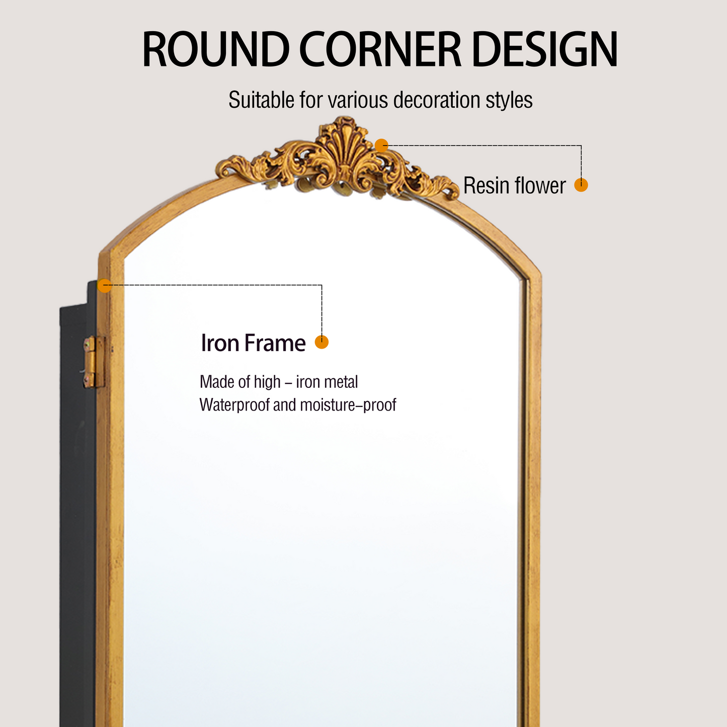 Vintage Medicine Cabinet Mirror with Arched shape