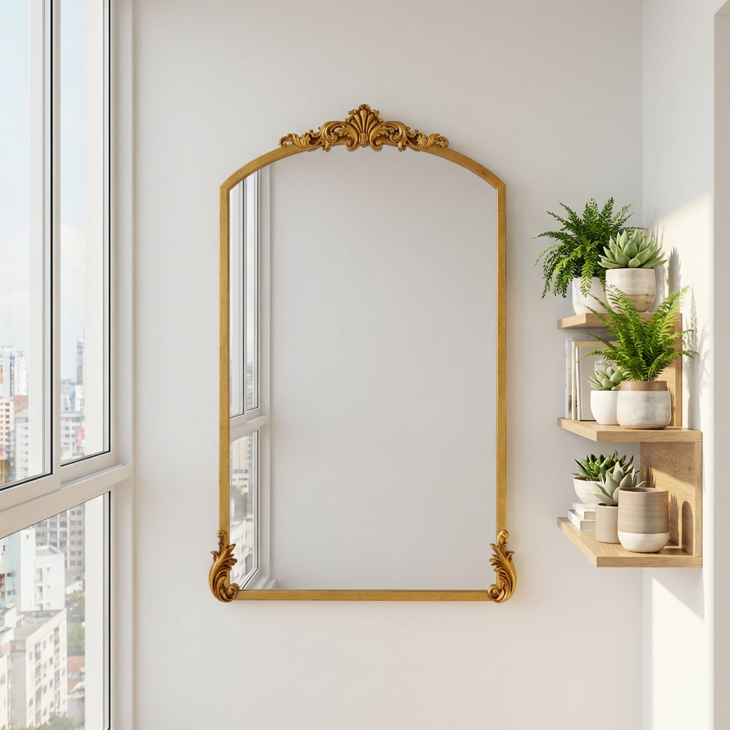 Vintage Medicine Cabinet Mirror with Arched shape