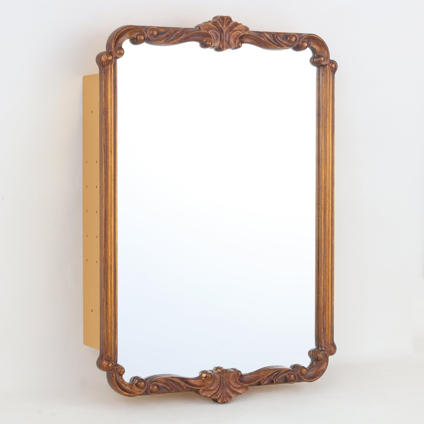 Vintage carved style cabinet mirror with gold finish