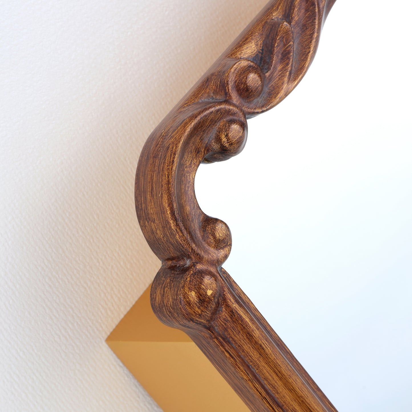 Vintage carved style cabinet mirror with gold finish